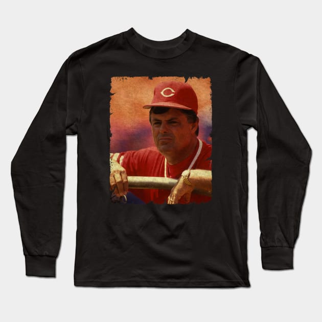 Lou Piniella in Cincinnati Reds Long Sleeve T-Shirt by anjaytenan